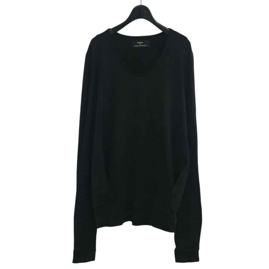 【お値下げ】【新品未使用】マイッサロングスリーブTシャツ　ブラック 値下げ】kujaku ニットロングスリーブTシャツ ブラック (EC