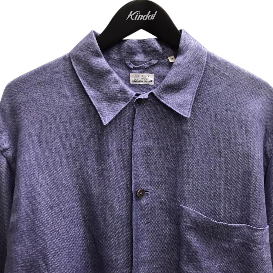 美品 コモリ テーラードジャケット ウールリネン シャツ デニム調 インディゴ COMOLI（コモリ） COMOLI×Salvatore Piccolo リネンシャツジャケット