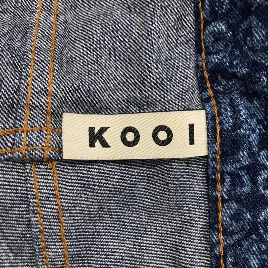 値下げ】KOOI 総柄フレアデニムパンツ 21KO AW13 インディゴ サイズ：1 