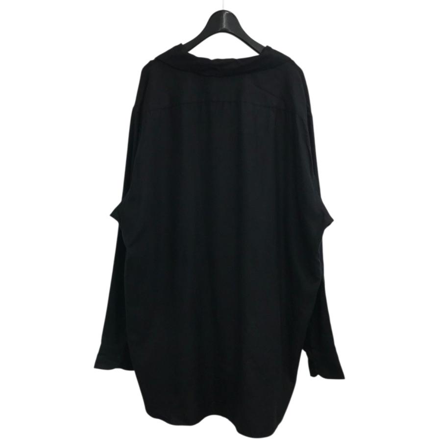 COMOLI コモリ シルクネル スキッパーシャツ X01 02007 ブラック