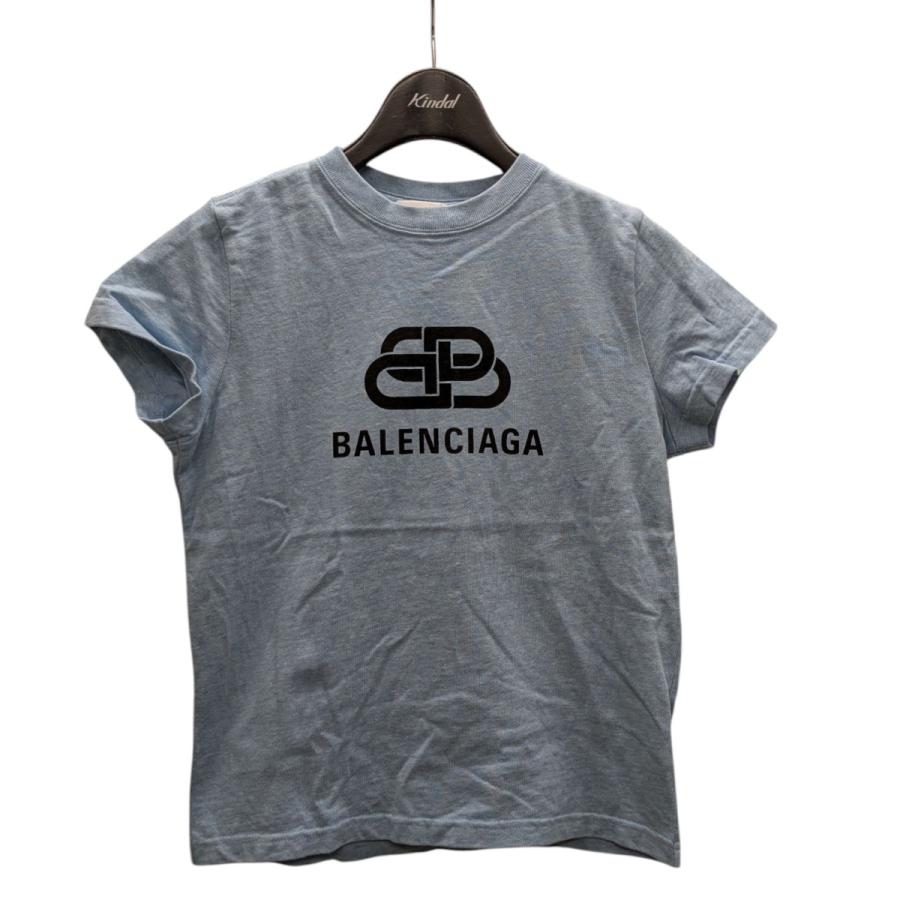 BALENCIAGA バレンシアガ ロゴプリントTシャツ 578133 スカイブルー 