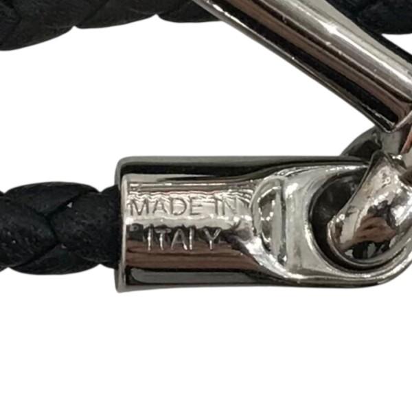 エルメス HERMES 「グレナン」 レザーブレスレット ブラック×シルバー