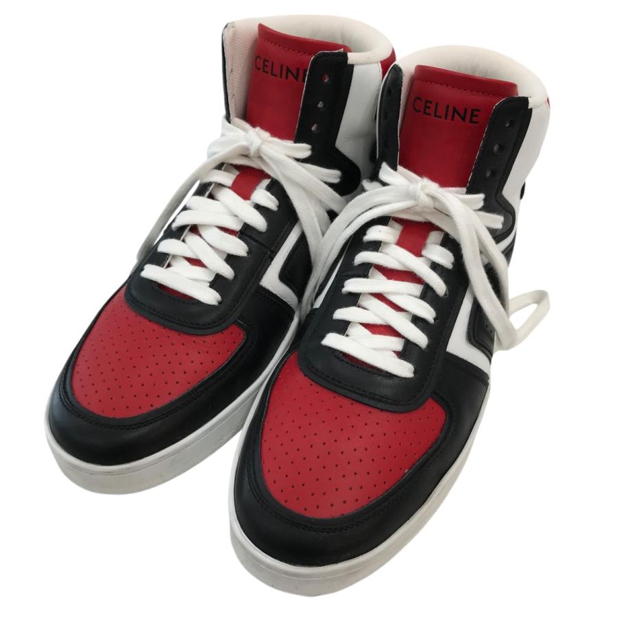 CELINE / ハイカットスニーカー/41/RED/CT-01 CELINE（セリーヌ） 「CT-01」 ハイカットスニーカー ブラック×レッド