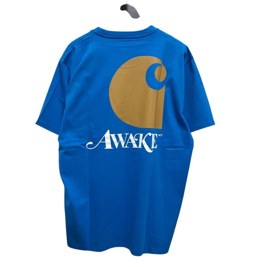 AWAKE NY x carhartt WIP アウェイク ニューヨーク カーハート ワークインプログレス 別注 S/S TEE バックプリントポケットTシャツ XL BLUE 半袖 トップス【中古】【AWAKE NY × carhartt WIP】 Carhartt WIP（カーハートワークインプログレス） 【値下げ】CARHARTT