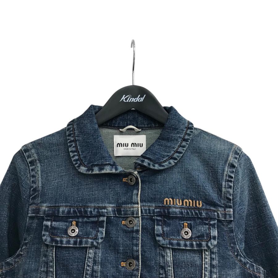 miu miu（ミュウミュウ） 【値下げ】MIU MIU ロゴ刺繍デニムジャケット