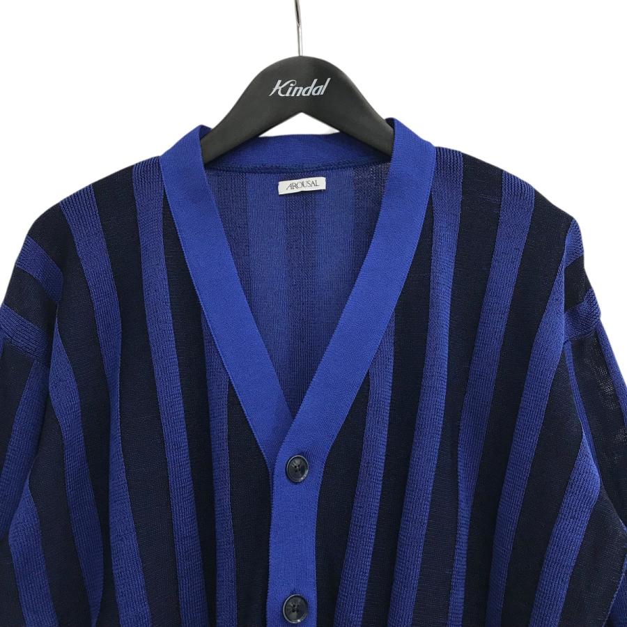 値下げ】AROUSAL 「PLATED CARDIGAN」 ストライプカーディガン 23FW 