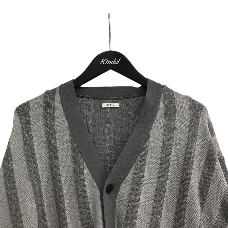 値下げ】AROUSAL 「PLATED CARDIGAN」 ストライプカーディガン 23FW 