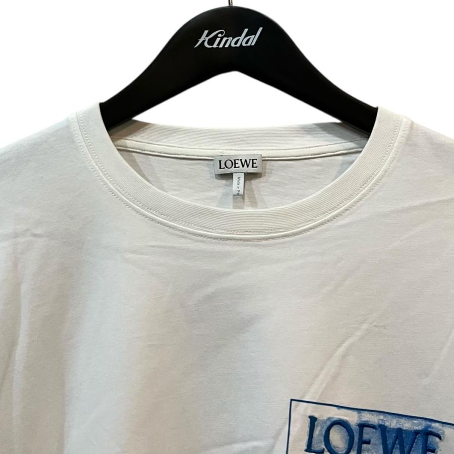 値下げ！ LOEWE ロゴプリント Tシャツ M ホワイト LOEWE（ロエベ） 【値下げ】LOEWE プリントTシャツ ホワイト×ブルー