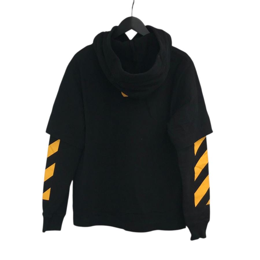 【値下げ】OFFWHITE Tシャツレイヤードプルオーバーパーカー OMBB087F21FLE006 ブラック サイズ：XS (渋谷店)_1