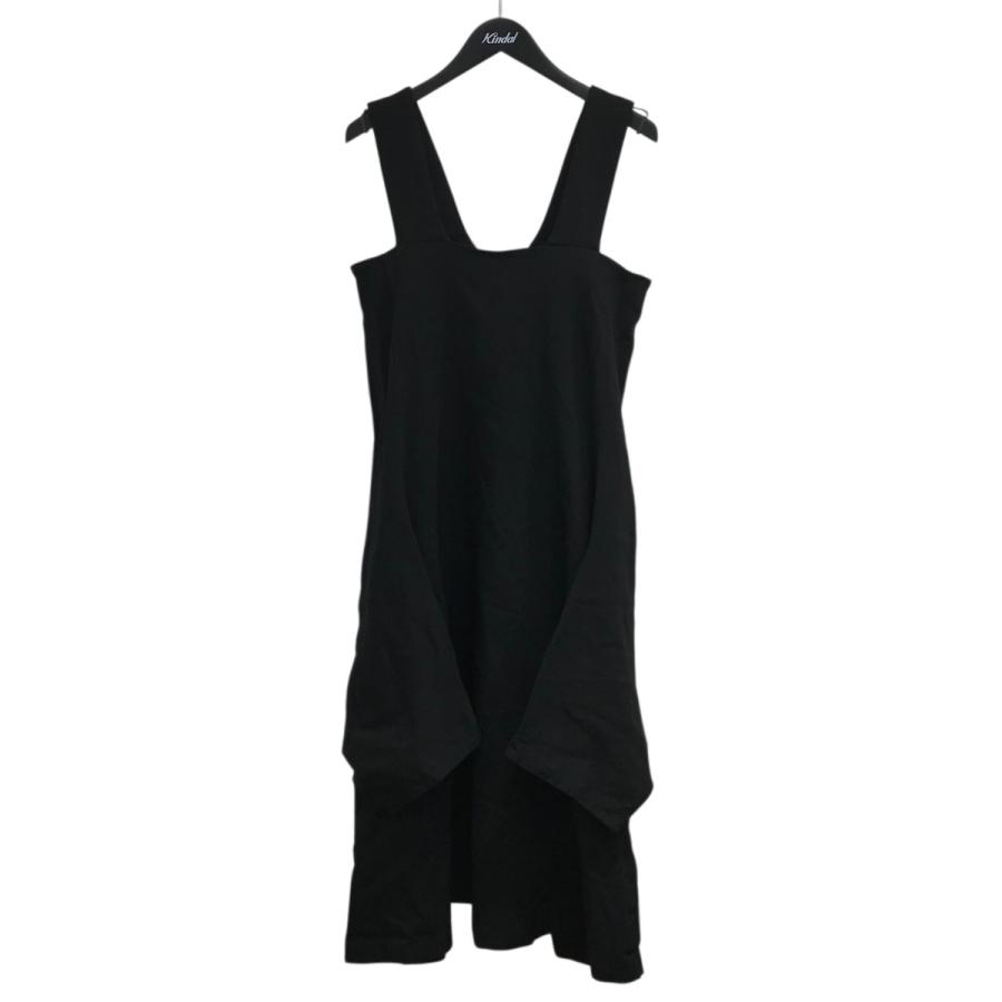 BLACK コムデギャルソン ポリ縮絨 ワンショルダー 吊りスカート BLACK コムデギャルソン ポリ縮絨 ワンショルダー 吊りスカート BLACK