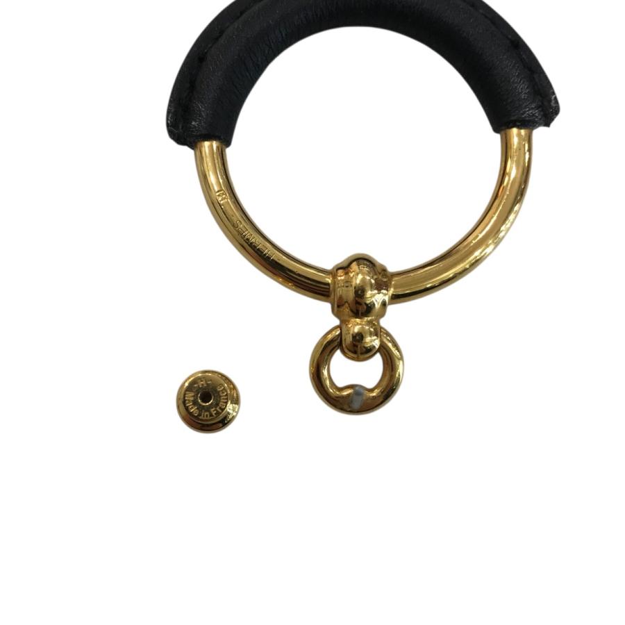 HERMES（エルメス） ループ グラン ピアス ブラック×ゴールド