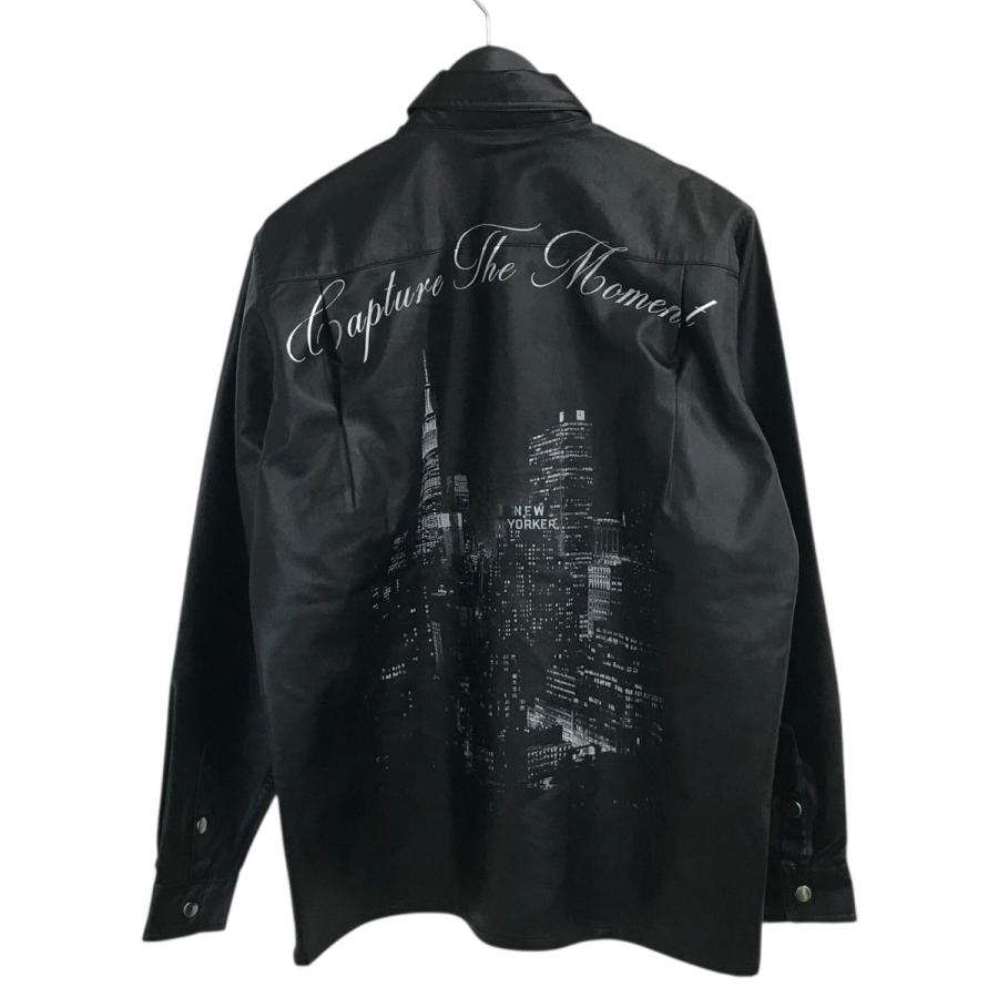 LAST NEST ブラック レザーシャツ ラストネスト LAST NEST フェイクレザーシャツ ブラック サイズ：L