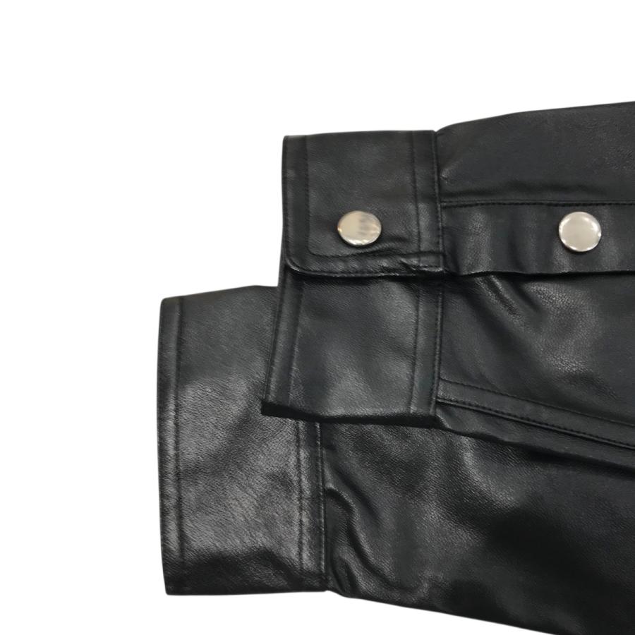 LAST NEST ブラック レザーシャツ ラストネスト LAST NEST フェイクレザーシャツ ブラック サイズ：L