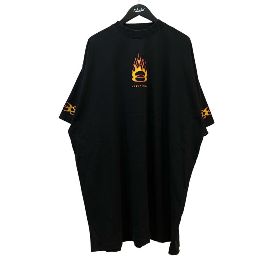 BALENCIAGA（バレンシアガ） フレイムロゴオーバーサイズTシャツ