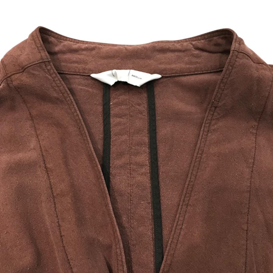 値下げ】ANCELLM 「SILK SUEDE COLLARLESS JACKET」 シルクスエード