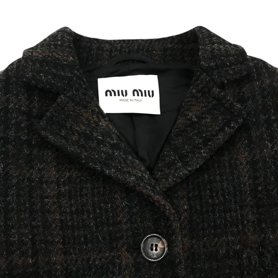 miu miu ミュウミュウ　ウール混合チェック柄ジャケット miu miu（ミュウミュウ） 【値下げ】MIU MIU チェック柄ショート