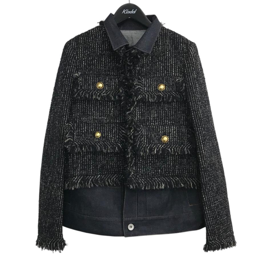 sacai 25awウールメルトンジャケット 2、黒 国内発送関税込 Sacai ウール メルトン ジャケット 大きいサイズ