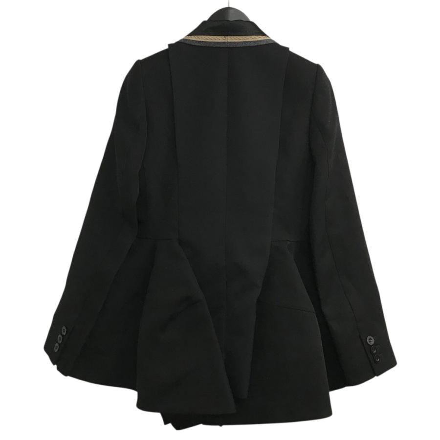 サカイ　sacai ブラックブルゾン　ショート丈　半袖　サイズ2 サカイ ブルゾン ジップアップ ブラック Nylon twill mix Blouson 22AW