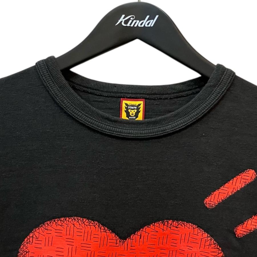 ヒューマンメイド HUMAN MADE×KAWS プリントTシャツ ブラック サイズ