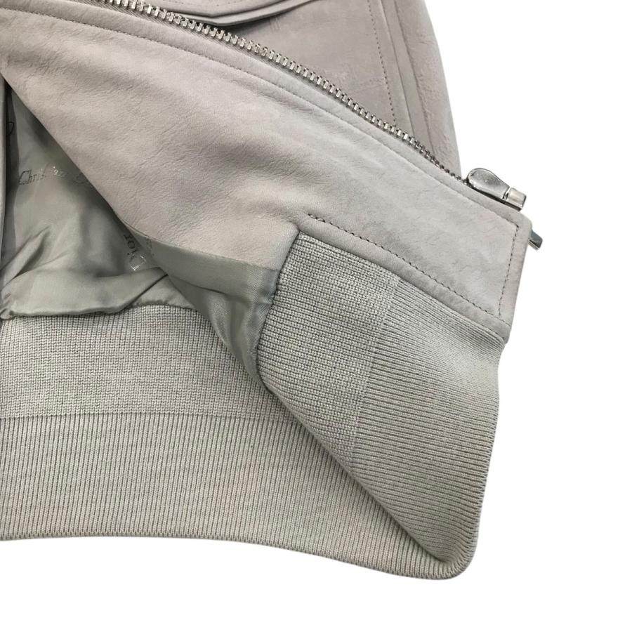 【値下げ】DIOR フラワーエンボスレザージャケット 923L405A0371 グレー サイズ：48 (渋谷店)の画像