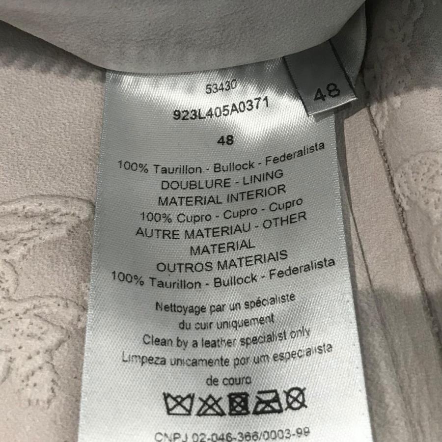 【値下げ】DIOR フラワーエンボスレザージャケット 923L405A0371 グレー サイズ：48 (渋谷店)の画像
