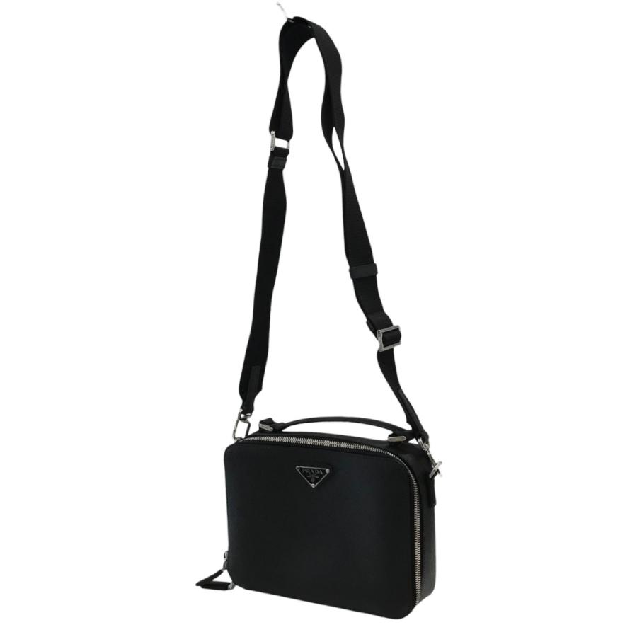 未使用PRADAプラダ ブリック サフィアーノレザーバッグ2VH069男女兼用 PRADA（プラダ） ブリックサフィアーノレザーバッグ 2VH069 ブラック