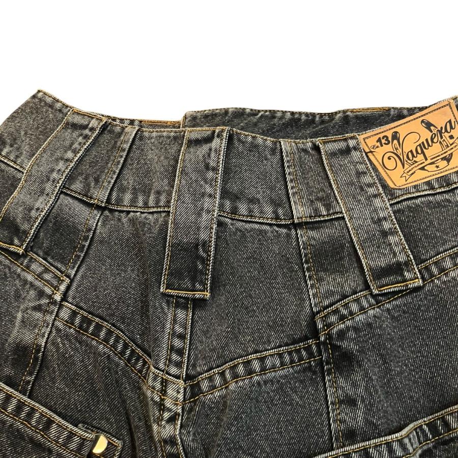 Vaquera モノグラム デニム ショートパンツ サイズ28 VAQUERA（ヴァケラ） 【値下げ】Vaquera デニムショーツ グレー サイズ