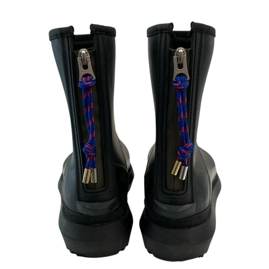 sacai サカイ ラバーブーツ BLACK XLサイズ sacai新ユニセックスブーツ、シンプルなロゴ入り防水ラバーアッパー