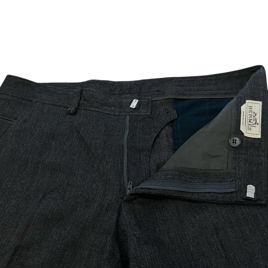 美品 HERMES ウールカシミヤ チェック スラックス グレー HERMES（エルメス） 【値下げ】HERMES 00s ウールカシミヤスラックス