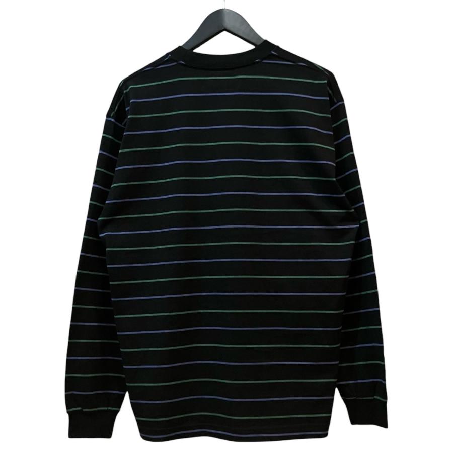 WACKO MARIA 黒 長袖シャツ WACKO MARIA（ワコマリア） ボーダーロングTシャツ ブラック×マルチ