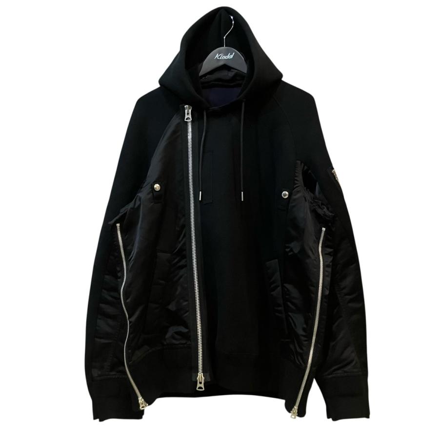 [美品] sacai フーディ ベージュ/ブラウン 23-03173m サイズ2 sacai（サカイ） 「Sponge Sweat Blouson」 ドッキングジップパーカー