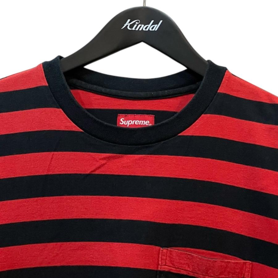 Supreme（シュプリーム） ボーダーTシャツ レッド×ブラック サイズ：M