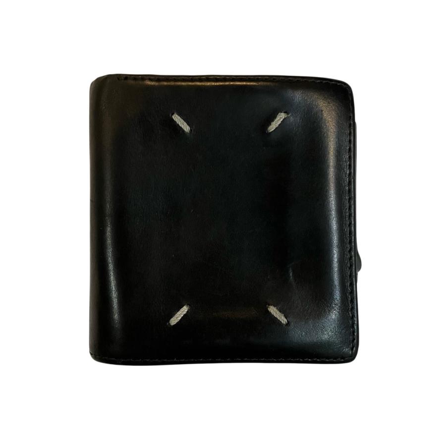マルジェラ　黒レザー二つ折り財布 Maison Margiela（メゾンマルジェラ） レザー二つ折り財布 ブラック