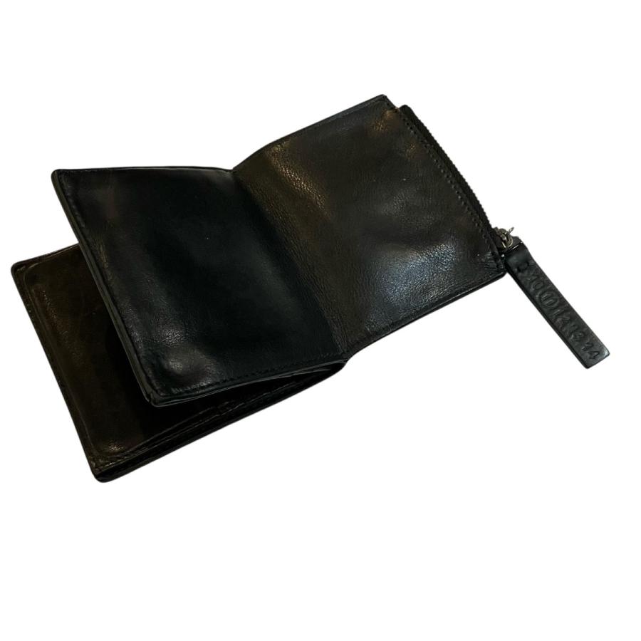 マルジェラ　黒レザー二つ折り財布 Maison Margiela（メゾンマルジェラ） レザー二つ折り財布 ブラック