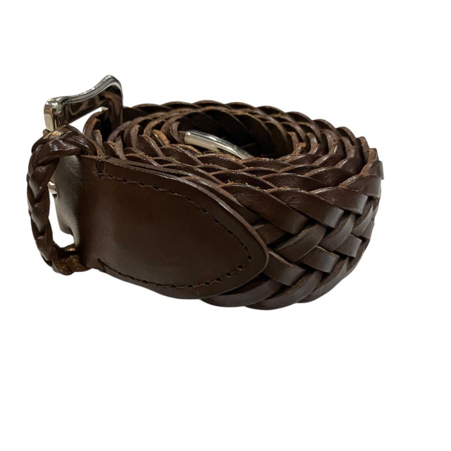 美品＊J&M DAVIDSON レザー メッシュベルト 編み込み ブラウン J&M Davidson（J＆Mデヴィッドソン） ジェイアンドエムデヴィッドソン