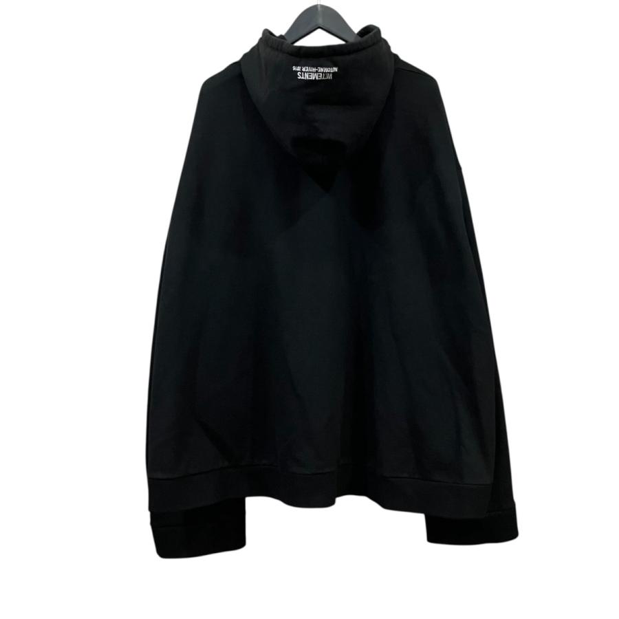 vetements パーカー xs メタルロゴ ヴェトモン VETEMENTS メタルロゴプルオーバーパーカー ブラック