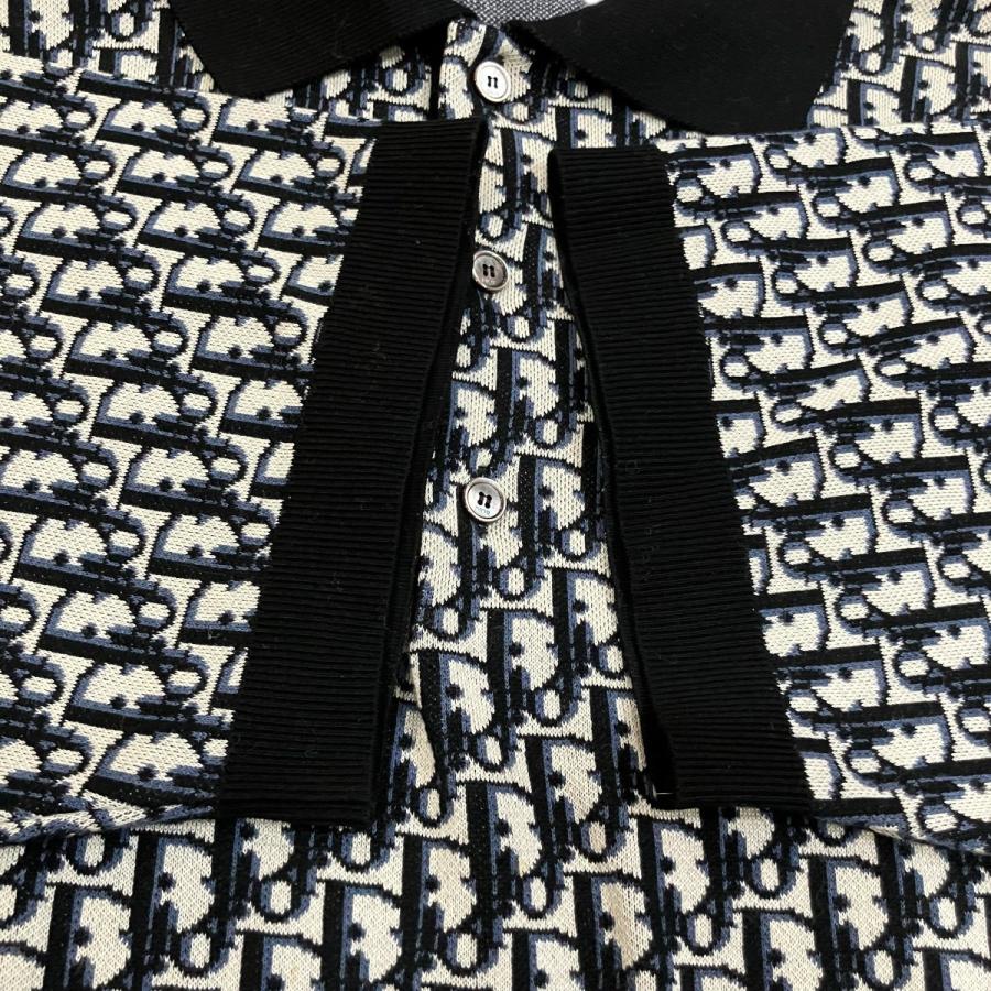 【美品】Dior ニットポロシャツ Sサイズ ディオール オブリーク Christian Dior（クリスチャン・ディオール） ディオール DIOR
