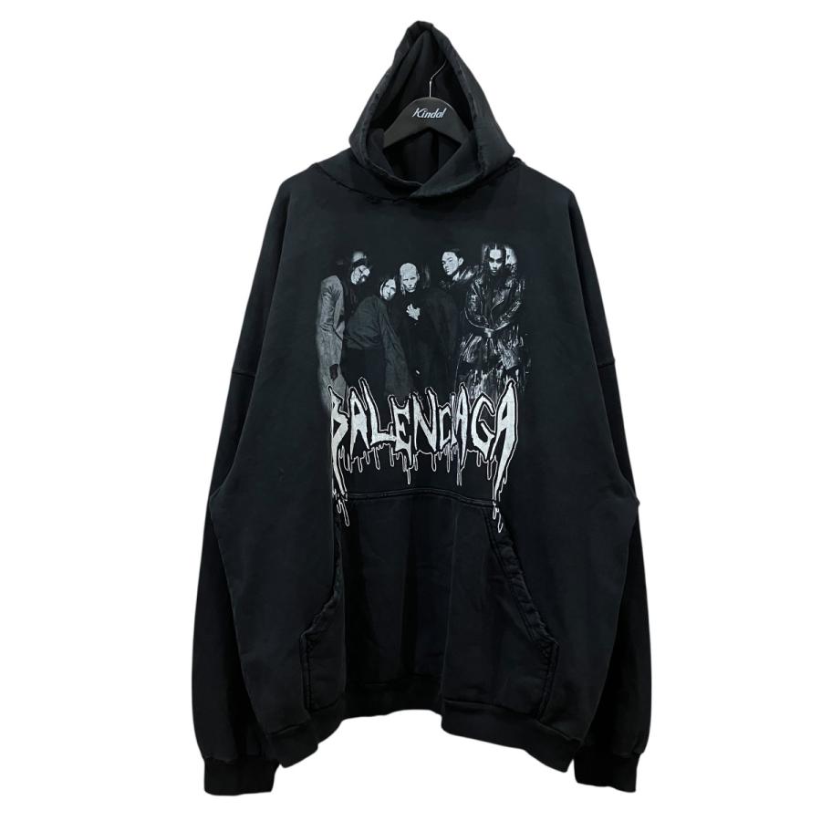 も*も様 バレンシアガ（BALENCIAGA）　パーカー　ブラック BALENCIAGA（バレンシアガ） ロゴグラフィティ パーカー 821861