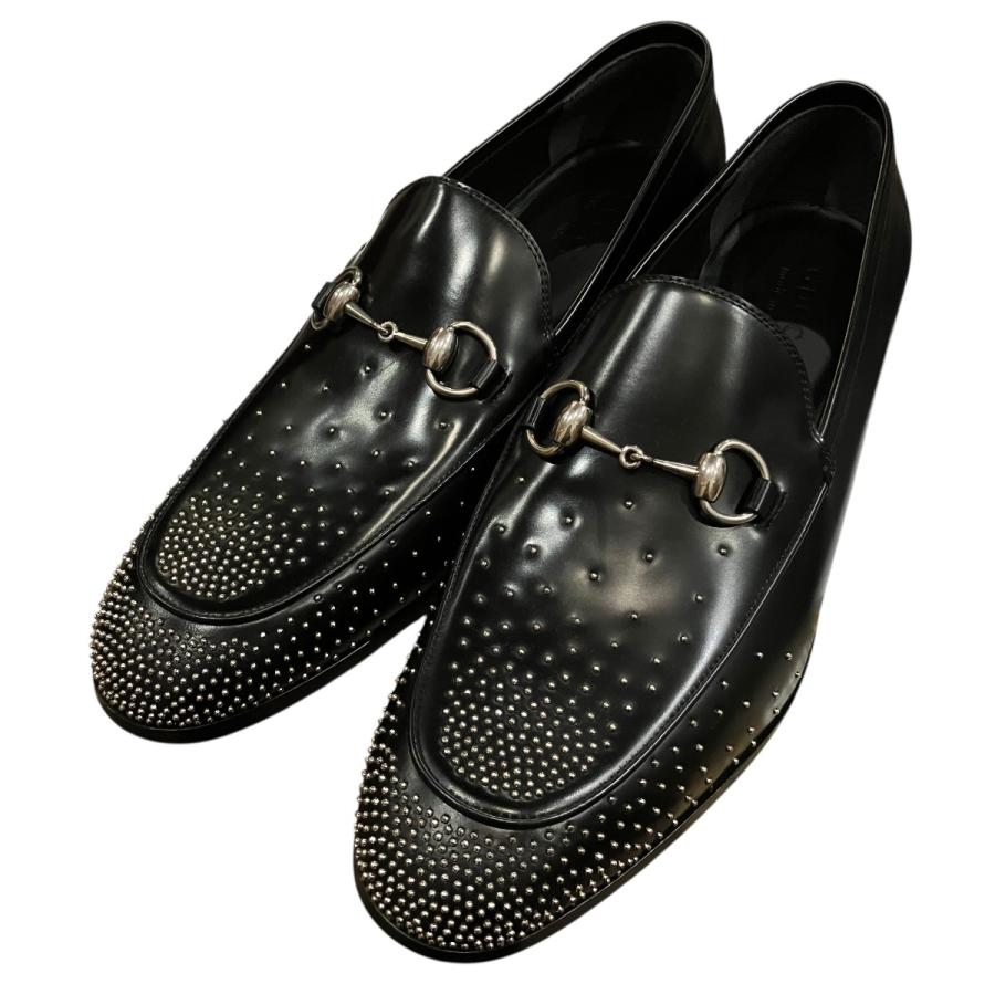 GUCCI（グッチ） スタッズホースビットローファーシューズ ブラック