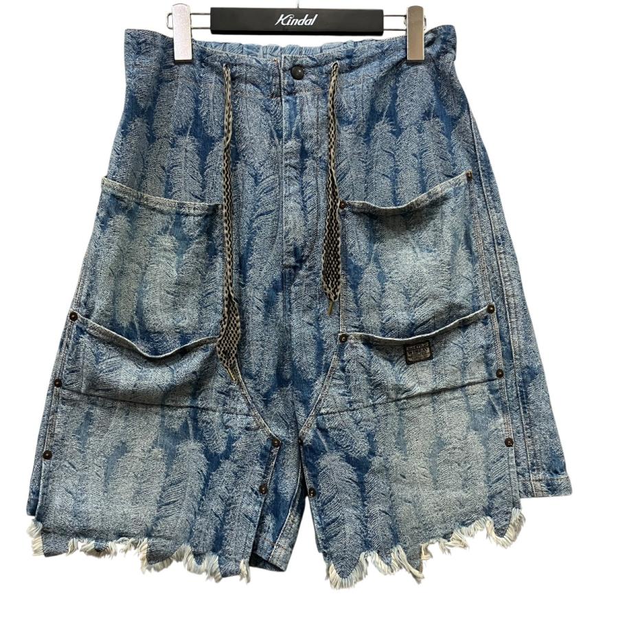 【値下げ】KAPITAL ダブルニーフェザーショートパンツ K2403SP013 インディゴ サイズ：3(L) (渋谷店)