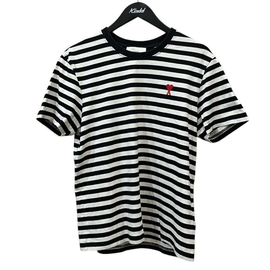 アミパリス AMI PARIS ボーダーTシャツ ホワイト×ブラック サイズ：M