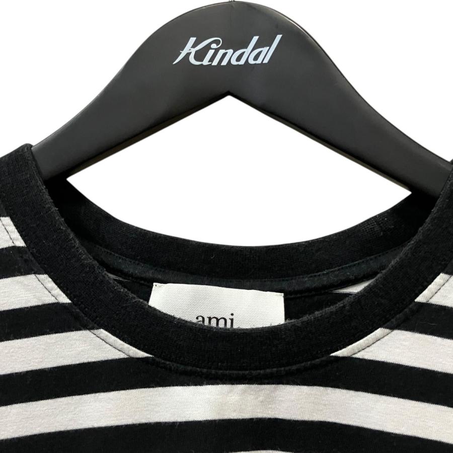 アミパリス AMI PARIS ボーダーTシャツ ホワイト×ブラック サイズ：M