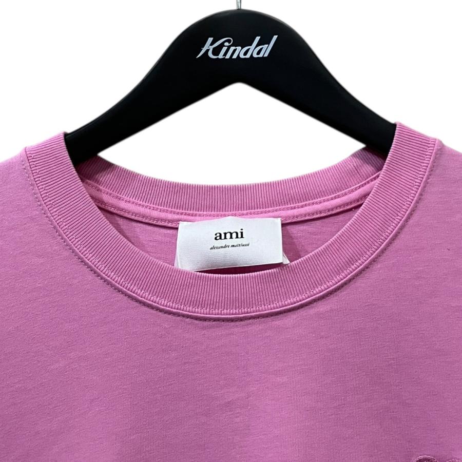 アミパリス AMI PARIS ハートロゴTシャツ ピンク サイズ：M