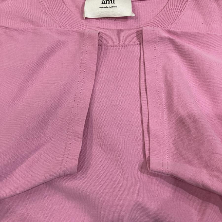 アミパリス AMI PARIS ハートロゴTシャツ ピンク サイズ：M