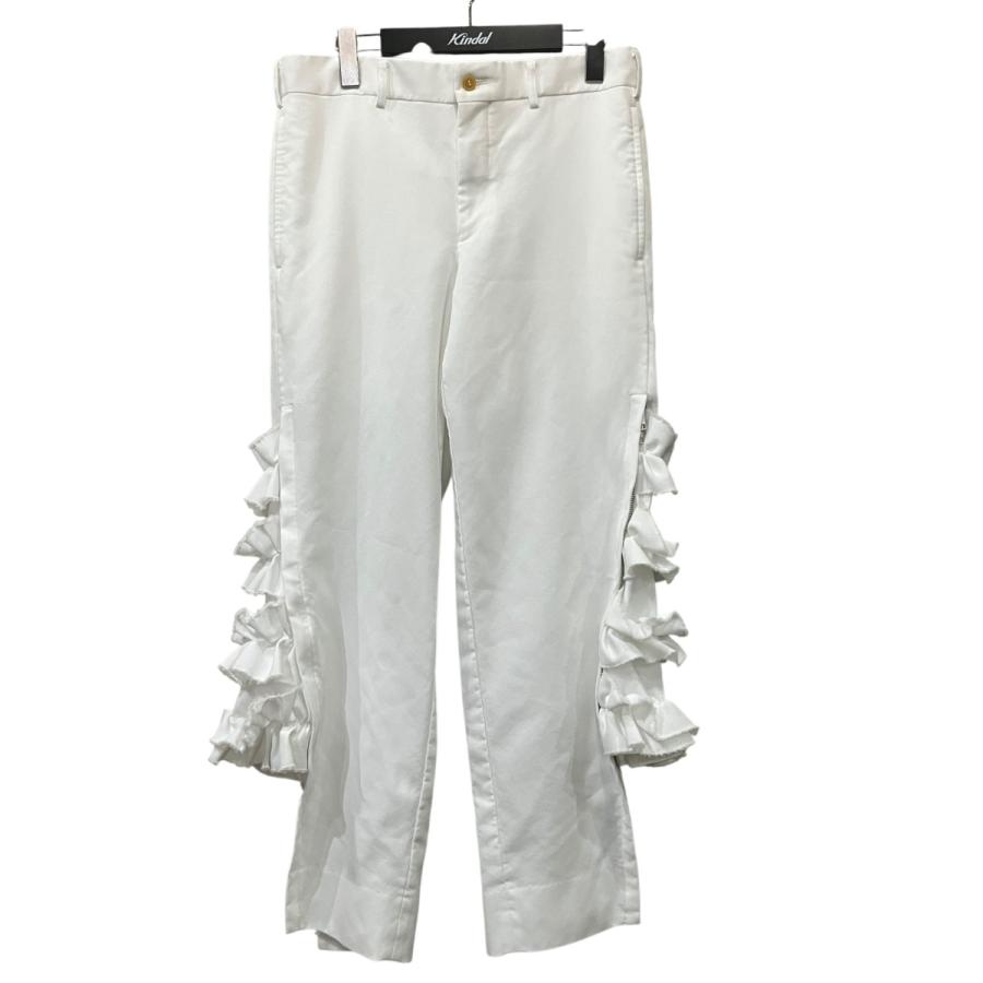 COMMES DES GARSONS フリル装飾 サルエルパンツ ホワイト COMME des GARCONS HOMME PLUS 【値下げ】COMME ジップデザインフリル