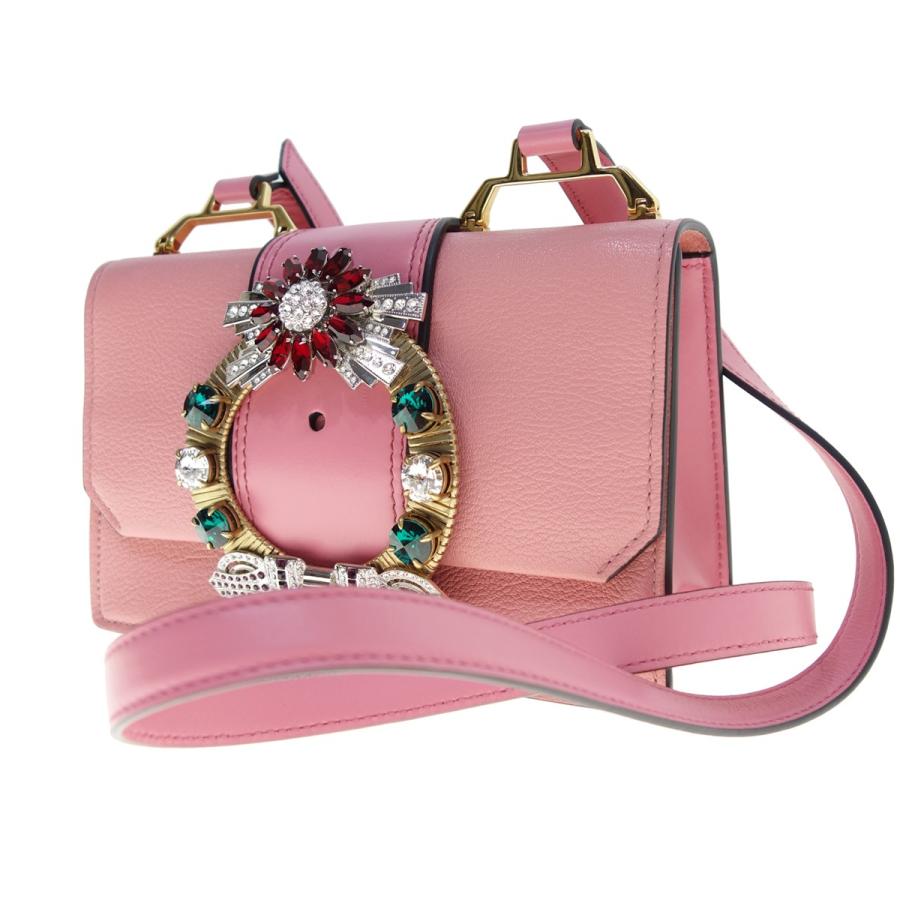 大人気 Miu Miu 5bh609 ビジューショルダーバッグ ピンク 京都店 0902 還元祭 Www Skylanceronline Com