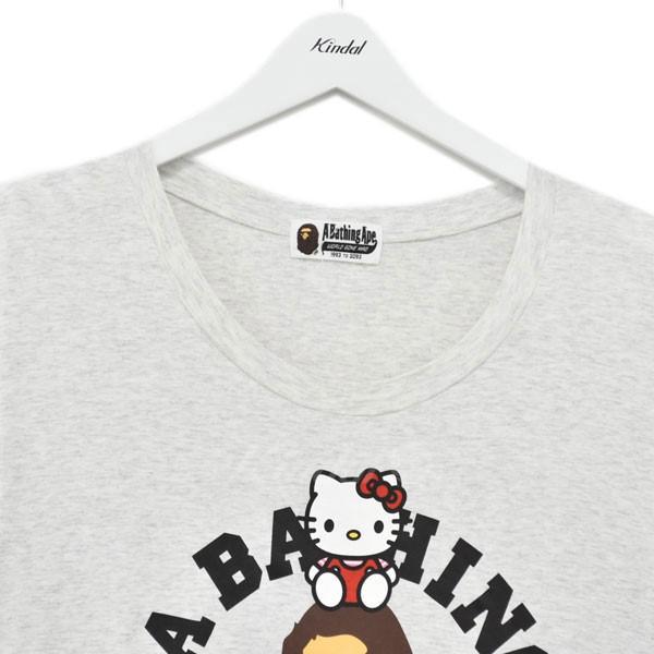 【値下げ】A BATHING APE × HELLO KITTY カレッジロゴ Tシャツワンピース ライトグレー サイズ：- (心斎橋アメリカ村店)｜kindal｜04