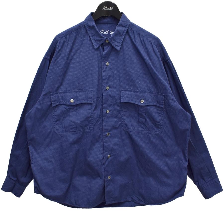 Porter Classic ロールアップドットシャツ（ネイビー　M） PORTER CLASSIC 【値下げ】Porter Classic ROLL UP DOT SHIRT