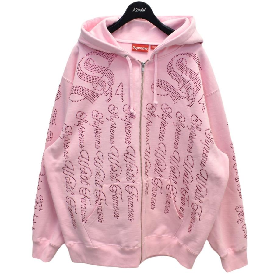 SUPREME Rhinestone Zip Up Hooded Sweatshirt ジップアップパーカー ピンク サイズ：L (心斎橋アメリカ村店  : 8003000849893 : カインドオルYahoo!店 - 通販 - Yahoo!ショッピング