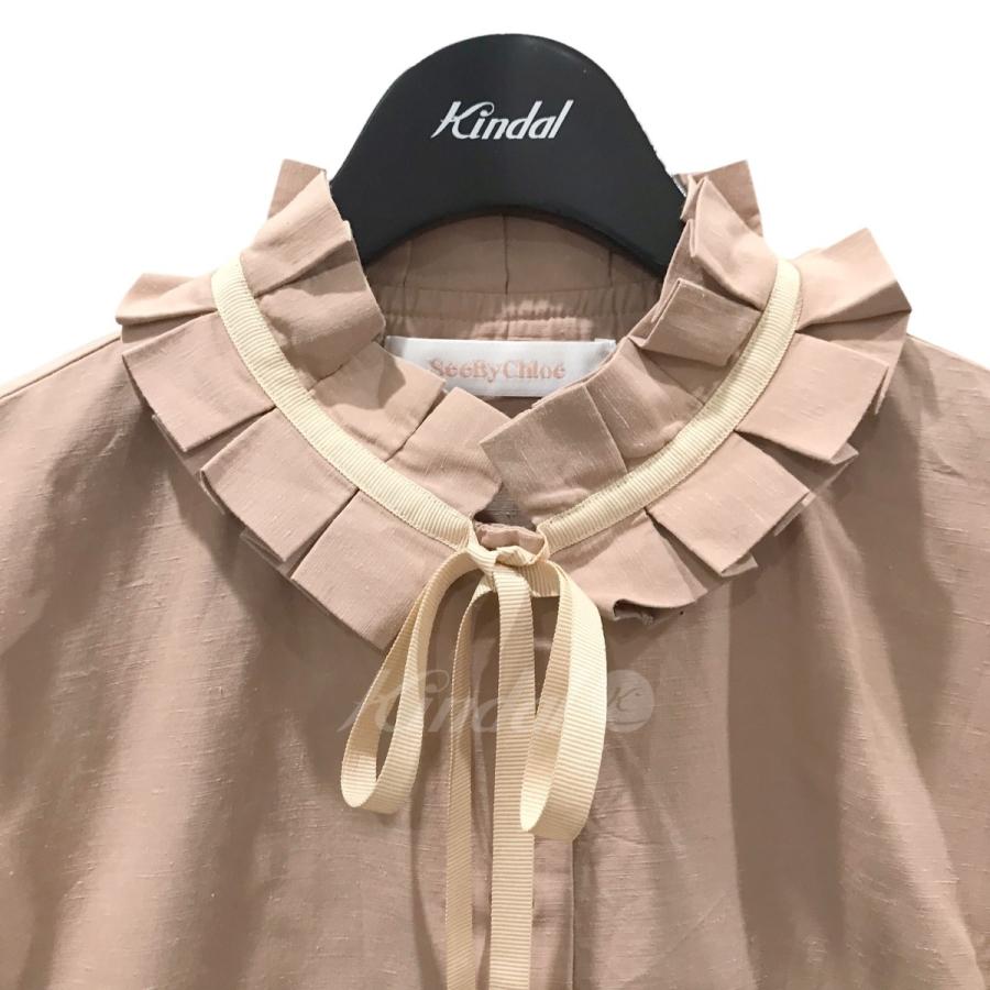 SEE BY CHLOE フリルカラーリボンブラウス ピンク サイズ：36 (堀江店